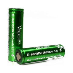 VapCell INR 18650 2600mAh Green 25A - For Regulated